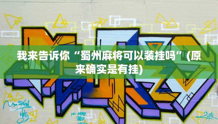 我来告诉你“蜀州麻将可以装挂吗”(原来确实是有挂)