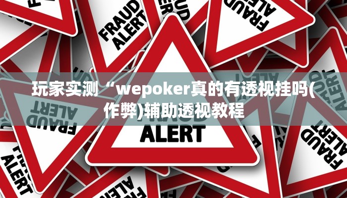 辅助神器德州局wepoker作弊透视挂(作弊)”附开挂脚本详细教学