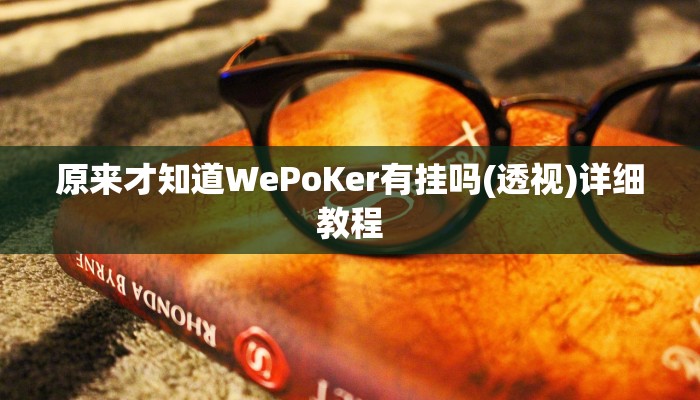 原来才知道wepoker有风险吗详细开挂教程