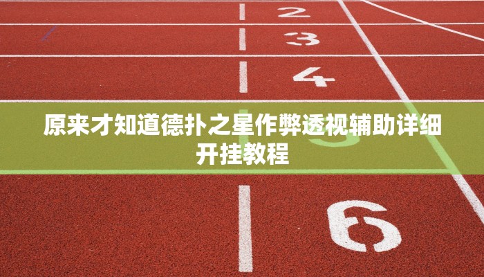 原来才知道德扑之星作弊透视辅助详细开挂教程
