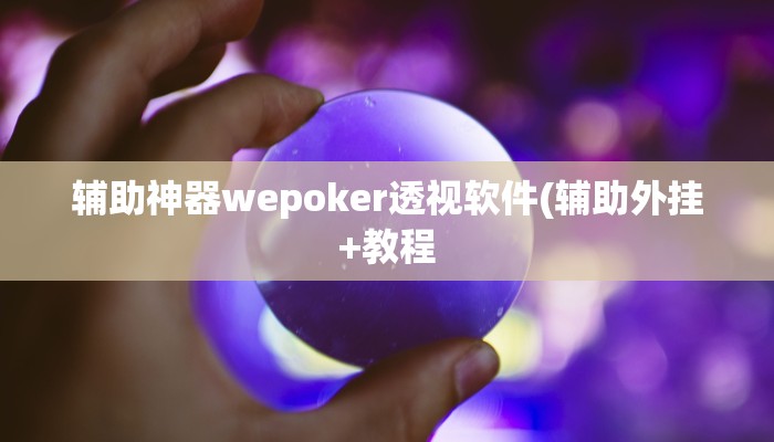 辅助神器wepoker透视软件(辅助外挂+教程