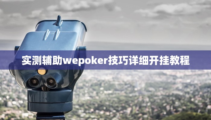使用分享wepoker作弊辅助挂(透视)详细教程