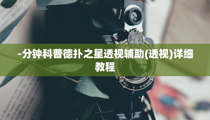 -分钟科普德扑之星透视辅助(透视)详细教程