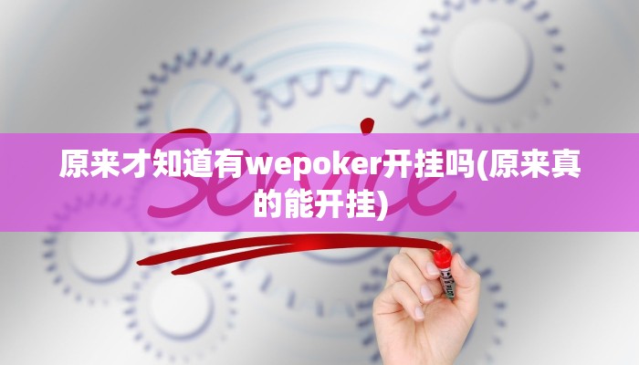 原来才知道有wepoker开挂吗(原来真的能开挂)