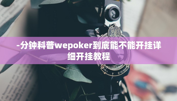 -分钟科普wepoker到底能不能开挂详细开挂教程