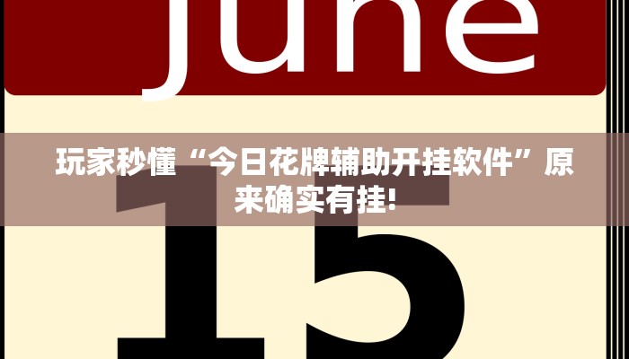 玩家秒懂“今日花牌辅助开挂软件”原来确实有挂!