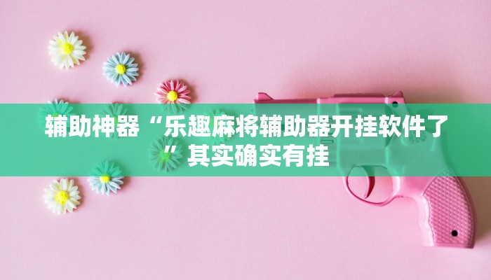 辅助神器“乐趣麻将辅助器开挂软件了”其实确实有挂
