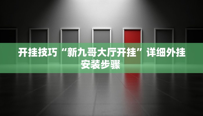 开挂技巧“新九哥大厅开挂”详细外挂安装步骤 