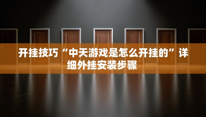 开挂技巧“中天游戏是怎么开挂的”详细外挂安装步骤 