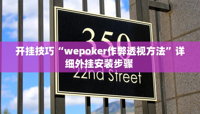 开挂技巧“wepoker作弊透视方法”详细外挂安装步骤 