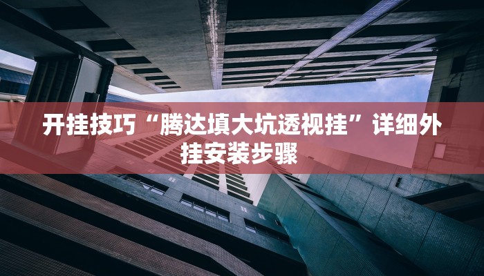 开挂技巧“腾达填大坑透视挂”详细外挂安装步骤 