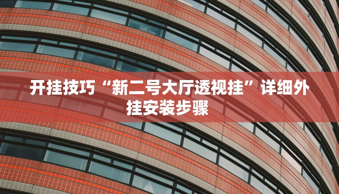 开挂技巧“新二号大厅透视挂”详细外挂安装步骤 