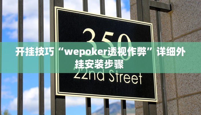 开挂技巧“wepoker透视作弊”详细外挂安装步骤 