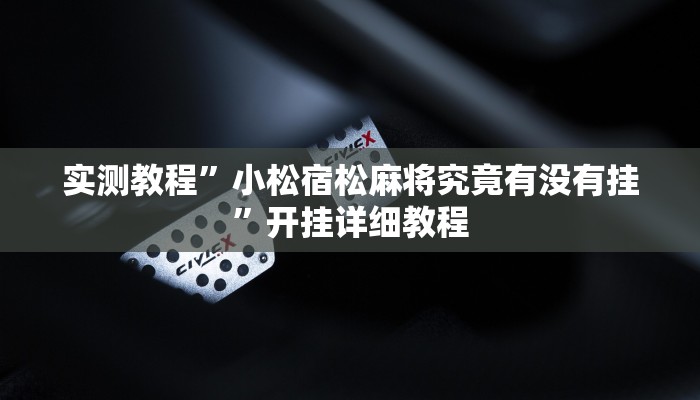 实测教程”小松宿松麻将究竟有没有挂”开挂详细教程 实测教程”小松宿松麻将究竟有没有挂”开挂详细教程