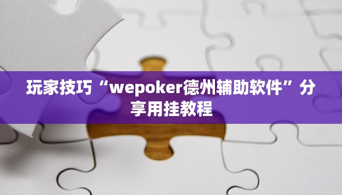 玩家技巧“wepoker德州辅助软件”分享用挂教程 玩家技巧“wepoker德州辅助软件”分享用挂教程