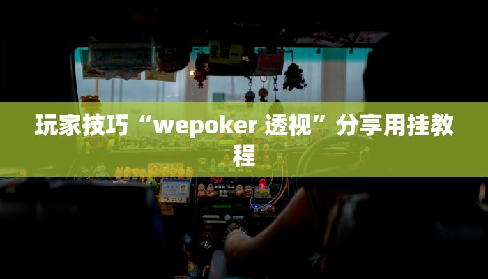 玩家技巧“wepoker 透视”分享用挂教程 玩家技巧“wepoker 透视”分享用挂教程