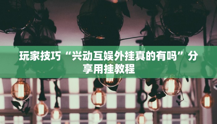 玩家技巧“兴动互娱外挂真的有吗”分享用挂教程