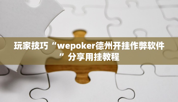 玩家技巧“wepoker德州开挂作弊软件”分享用挂教程